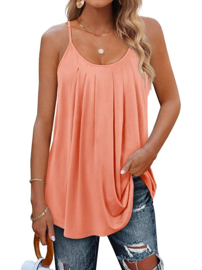 ✨Women Spaghetti Straps Pleated Loose Tank Top (BUY 2 FREE SHIPPING)
