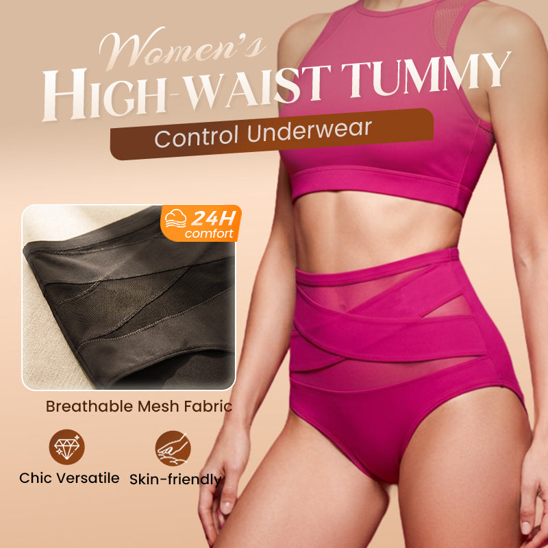 🌸Last Day-Buy 1 Get 3 Packs✨Plus-Size High-Waist Cross Tummy Control Panties