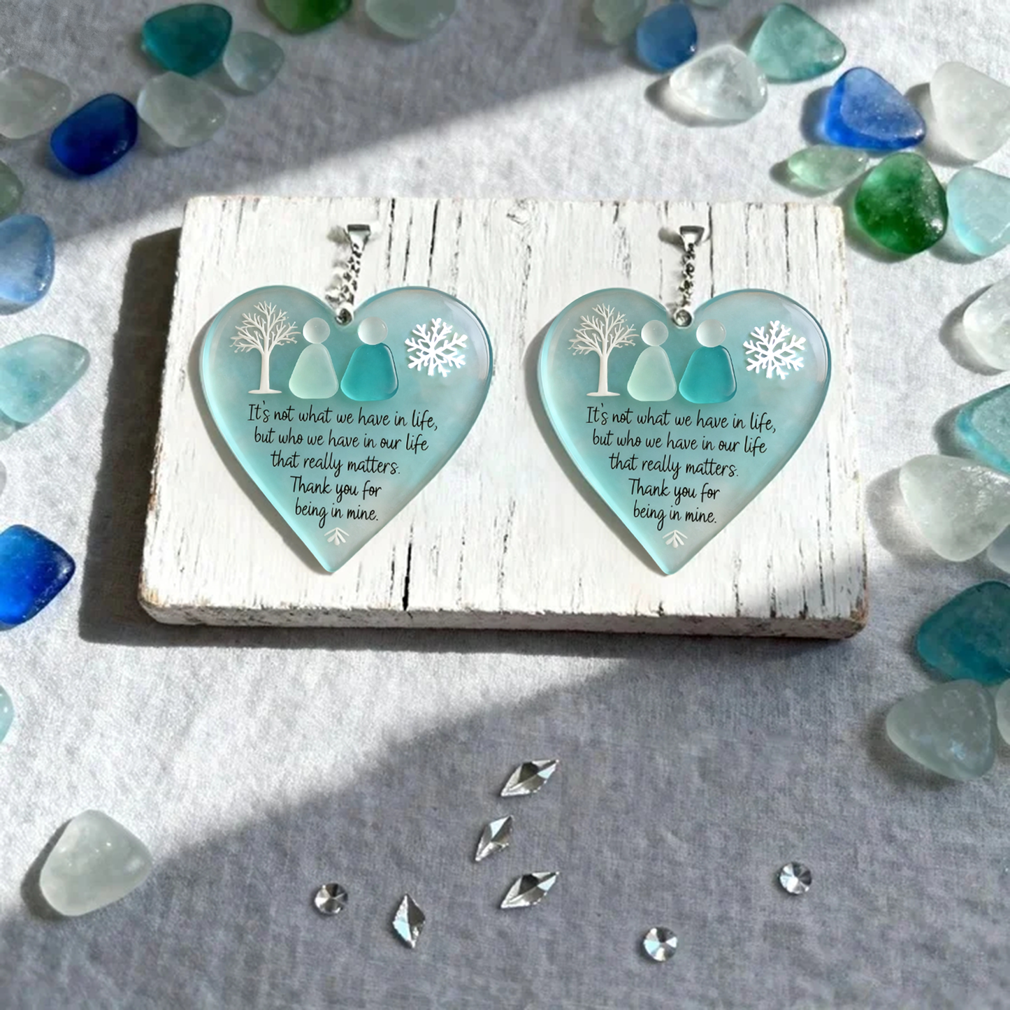 💙Heart-Shaped Sea Glass Friendship Decor🌊✨ Shaped by Nature & Crafted by Hand!