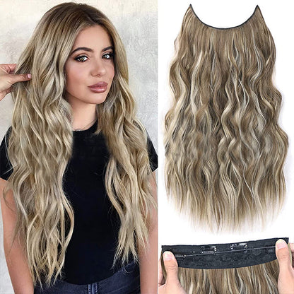 💖Hot Sales 50% OFF🤩Women's Gradient Long Wavy Hair Wig, One-Piece with Adjustable Fit💁