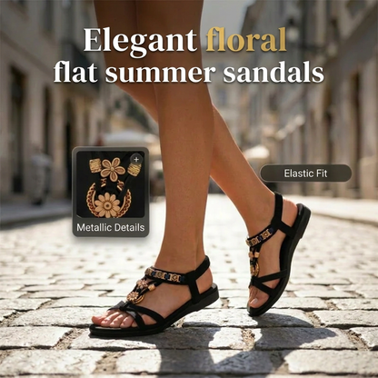 👡Summer Hot Sale - ONLY ￡14.99!! 💥 Women's Round-Toe Flat Breathable Sandals – Soft, Cushioned & Perfect for Summer Days & Holidays 🌸✨