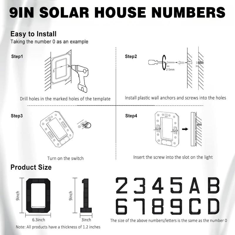 🔥Last Day 50% OFF🔥Solar Lighted House Numbers LED Numbers, Waterproof for Outside