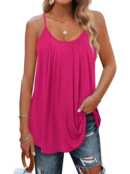 ✨Women Spaghetti Straps Pleated Loose Tank Top (BUY 2 FREE SHIPPING)