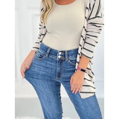 👖Hot Sale 50% Off🔥Vintage Double Button Frayed Hem Bootcut Jeans