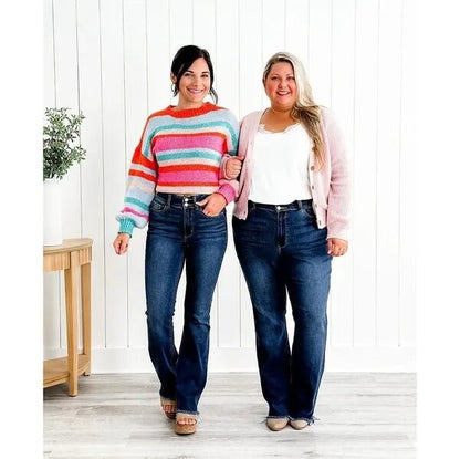 👖Hot Sale 50% Off🔥Vintage Double Button Frayed Hem Bootcut Jeans