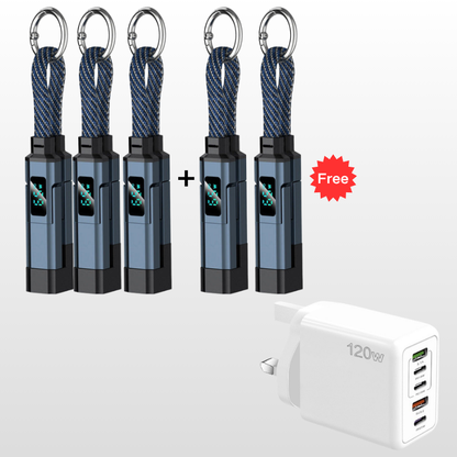 🔥HOT SALE50% OFF🔥4-in-1 Digital Display Keychain Charging Cable