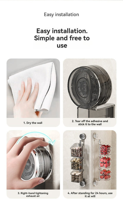 🔥Hot Sale🔥Perforated Suction Cup Spice Storage Rack（50% OFF）