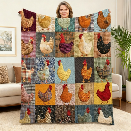 🎁🎄Christmas Sale - 49% Discount🐔Vintage Flannel Blanket with Chicken Pattern