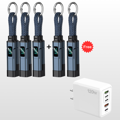 🔥HOT SALE50% OFF🔥4-in-1 Digital Display Keychain Charging Cable