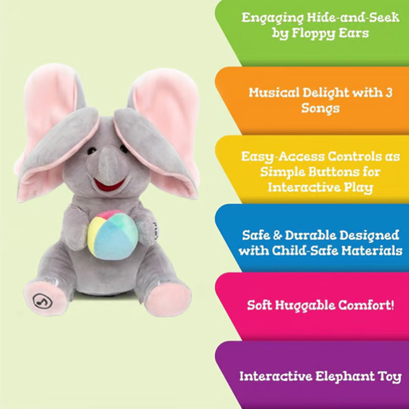 🎁 60% OFF! 🐘 Cute Hide & Seek Elephant Plush Doll - Interactive Play with Soft Material, Perfect Gift for Kids 🧸✨