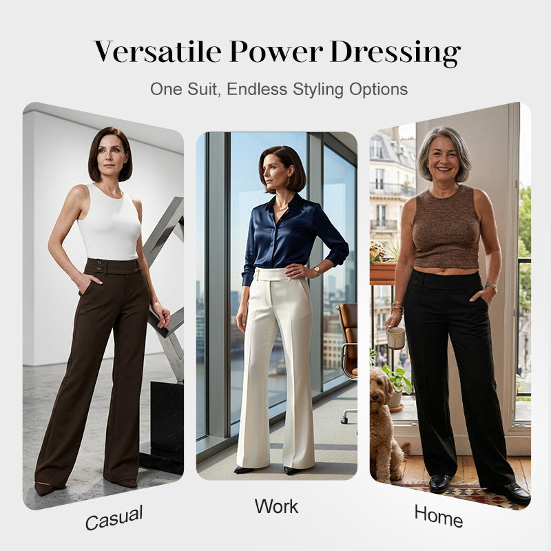 🌺💐Women's Elegant Flared Suit Pants – High-Waist Flattering Fit For Effortless Chic Style 🤍
