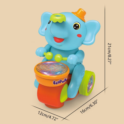 🎁⚽Last Day Hot Sale👦👧Musical Walking Elephant Drummer Toy