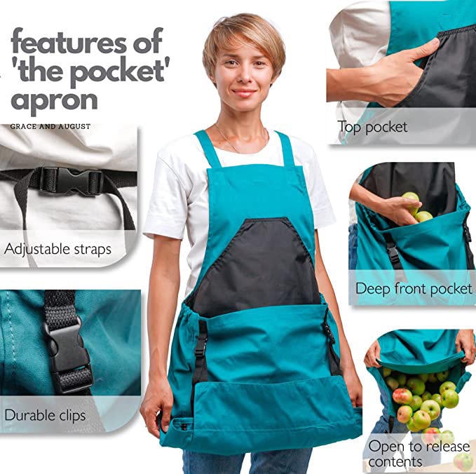 🎁 Hot Sale 49% OFF 🔥Cross Back Gardening Apron With Deep Kangaroo Release Pockets