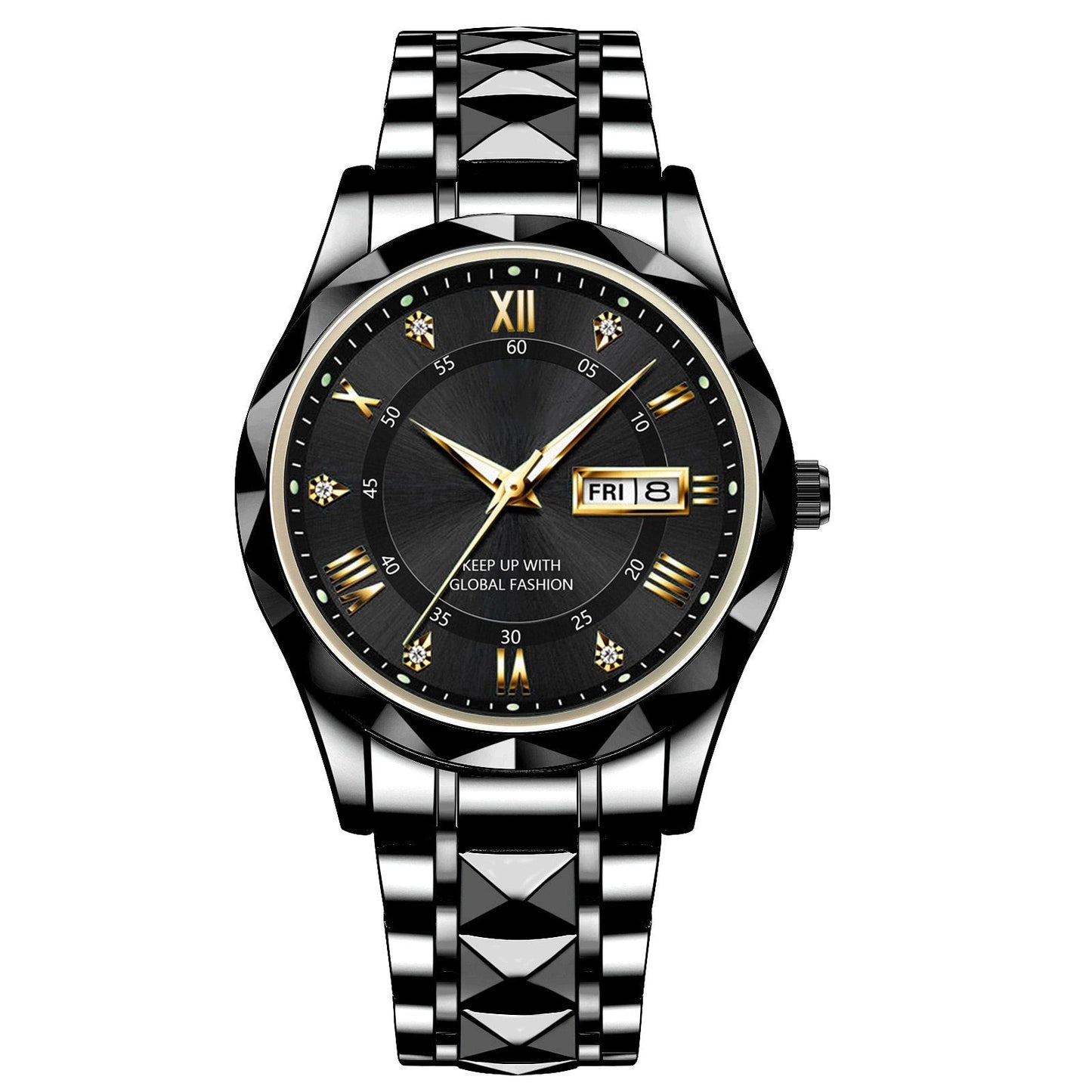 ⌛Limited-Time Offer-Waterproof Luminous Stainless Steel Two-tone Quartz Men's Watch