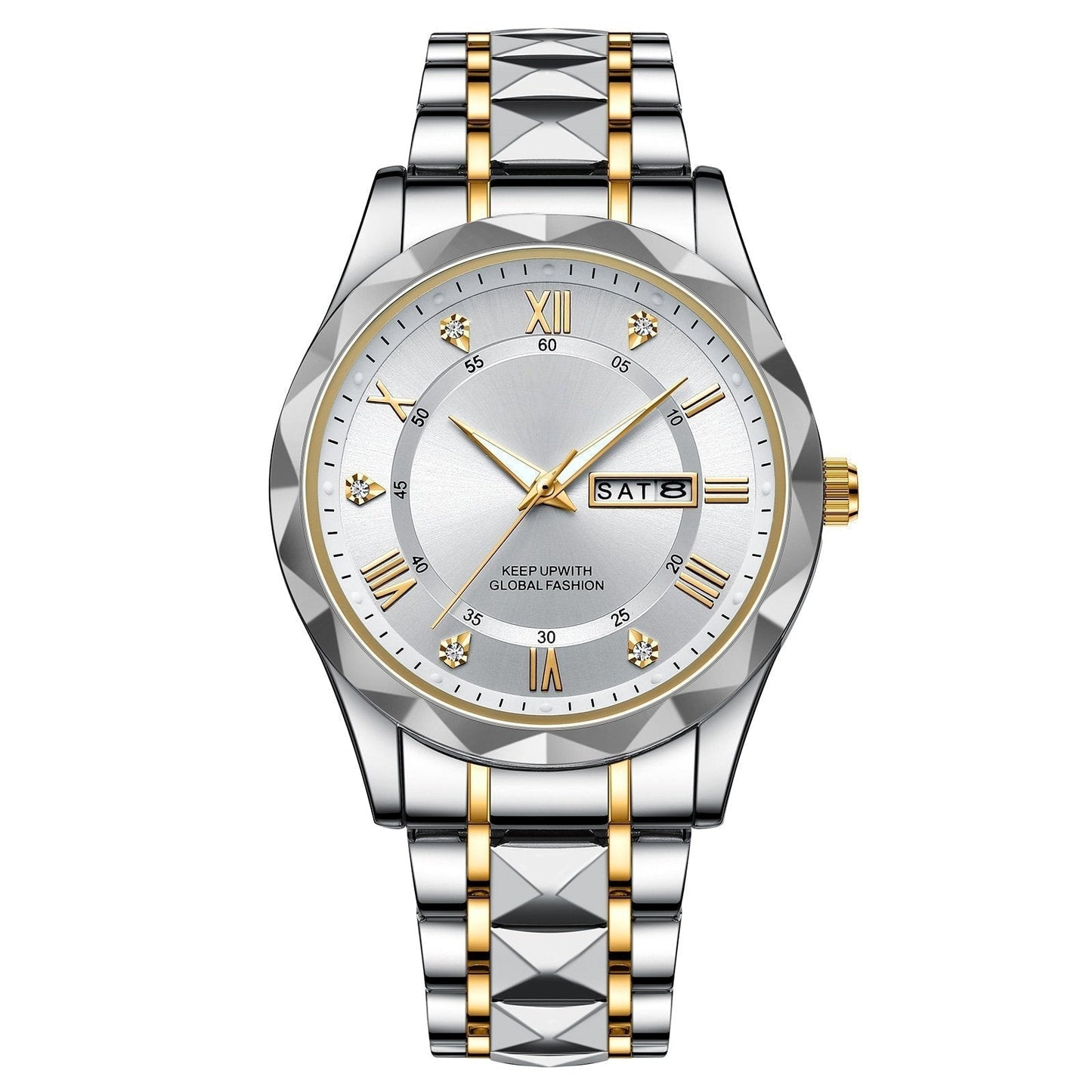 ⌛Limited-Time Offer-Waterproof Luminous Stainless Steel Two-tone Quartz Men's Watch
