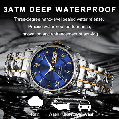 ⌛Limited-Time Offer-Waterproof Luminous Stainless Steel Two-tone Quartz Men's Watch