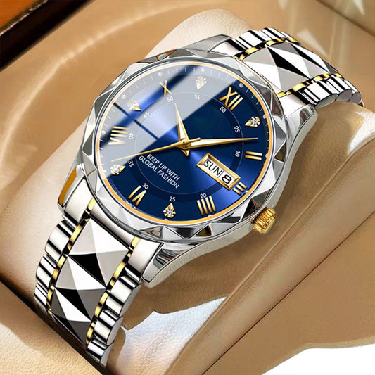 ⌛Limited-Time Offer-Waterproof Luminous Stainless Steel Two-tone Quartz Men's Watch
