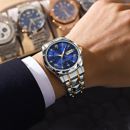 ⌛Limited-Time Offer-Waterproof Luminous Stainless Steel Two-tone Quartz Men's Watch