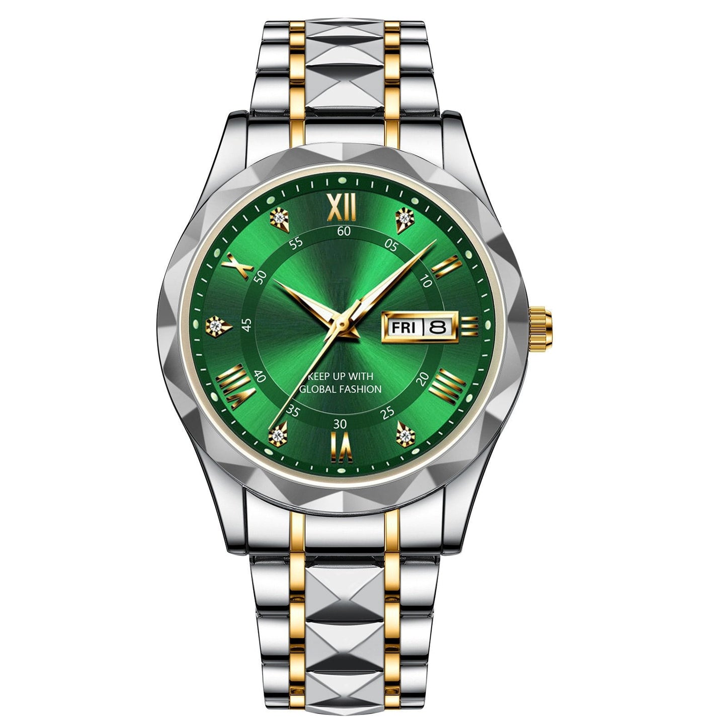 ⌛Limited-Time Offer-Waterproof Luminous Stainless Steel Two-tone Quartz Men's Watch