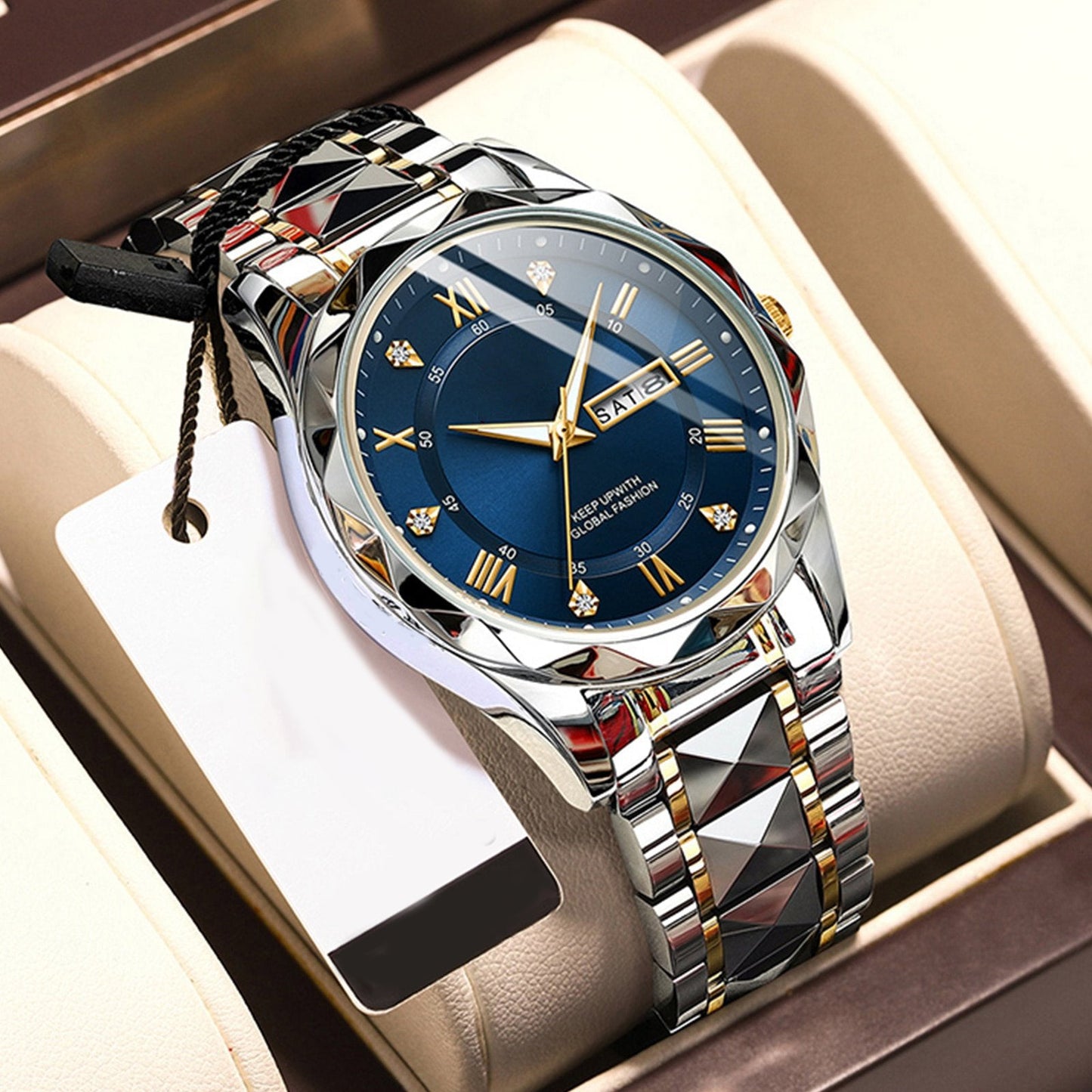 ⌛Limited-Time Offer-Waterproof Luminous Stainless Steel Two-tone Quartz Men's Watch