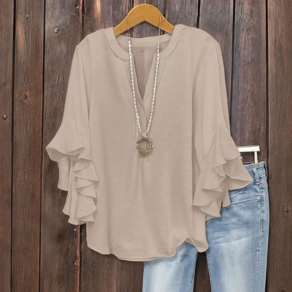 💥Summer Promotion 50% OFF☀️Women's Ruffle Sleeve V-Neck Shirt