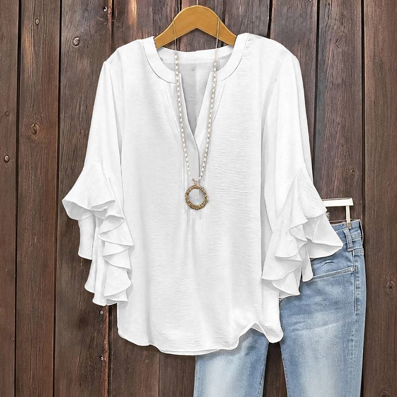 💥Summer Promotion 50% OFF☀️Women's Ruffle Sleeve V-Neck Shirt