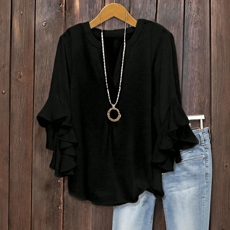 💥Summer Promotion 50% OFF☀️Women's Ruffle Sleeve V-Neck Shirt