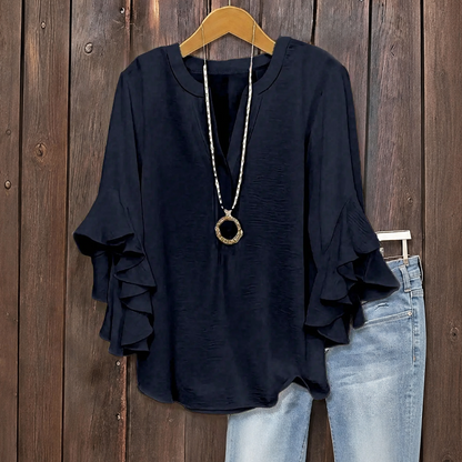 💥Summer Promotion 50% OFF☀️Women's Ruffle Sleeve V-Neck Shirt