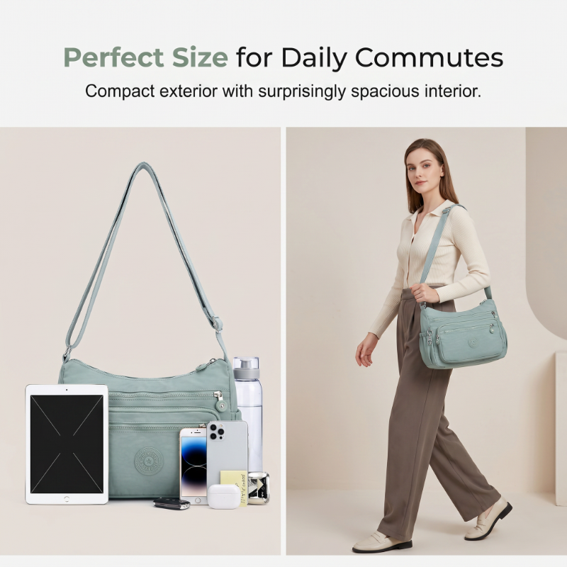 ⌛Limited-Time Offer-Lightweight Multi-Pocket Nylon Crossbody Bag