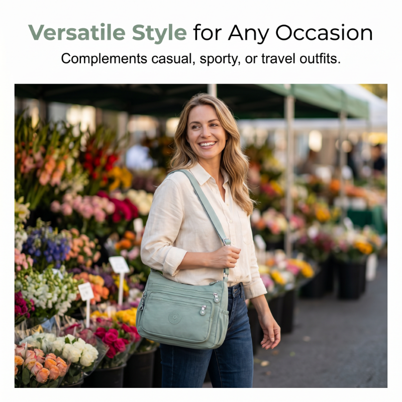 ⌛Limited-Time Offer-Lightweight Multi-Pocket Nylon Crossbody Bag