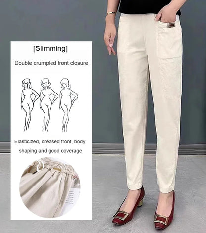 🔥50% OFF🔥Nice Gift-Women's Elastic Waist Cotton Pants
