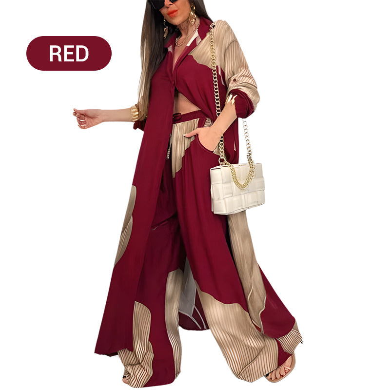 Full Button Down Long Shirt & Drawstring Pants Set