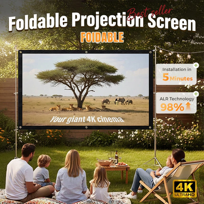 Portable Projector 4K Anti-Light Folding Screen