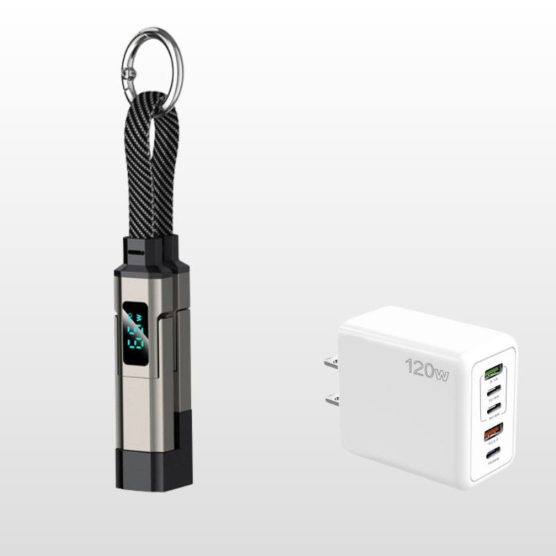🔥HOT SALE50% OFF🔥4-in-1 Digital Display Keychain Charging Cable