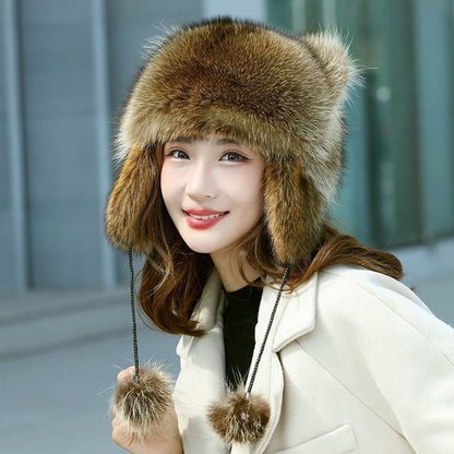 ⏳Time-Limited Special⏰ Raccoon Tail Fur Parent-Child Plush Hat