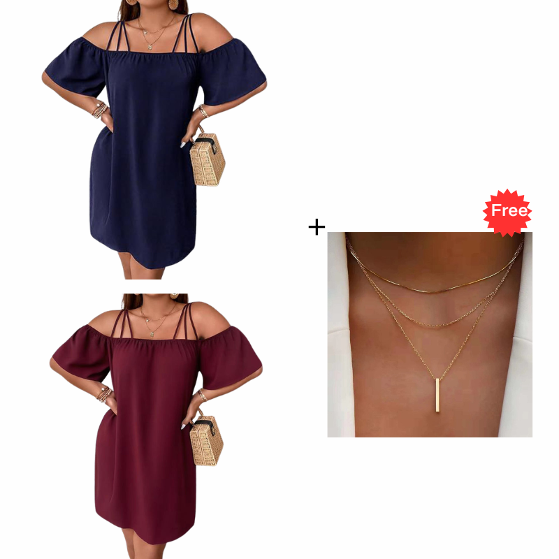 🔥HOT SALE 49% OFF!👗 Women's Elegant Solid Color Mini Dress