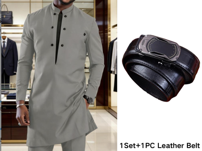 🔥Limited-time offer-Men's Modern Mandarin Collar Tunic and Pants Set