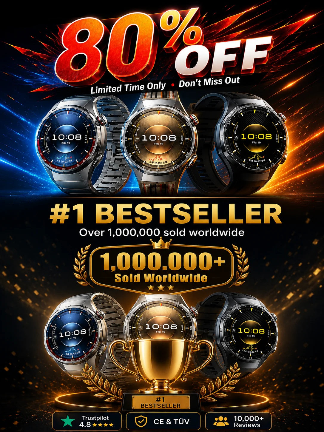 ⌛Limited-Time Offer-GT6pro Bluetooth Call Smartwatch – Bestseller