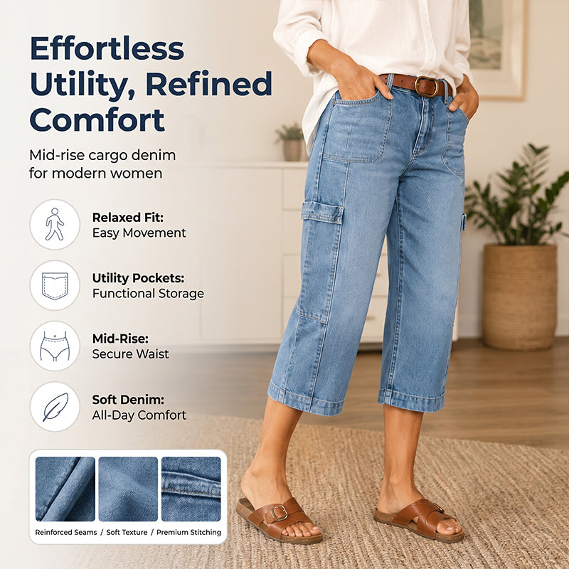 📢Mid-Season Sale: 50% off – limited time ⏰Women's Casual Stretchy Cropped Denim Pants