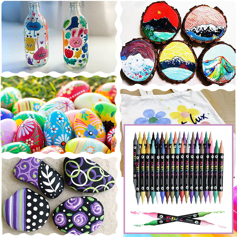 🌈Hot Sale Deals🖌️Dual Tip Acrylic Paint Pen Marker✨🎨