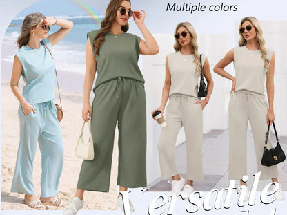 💕Hot Sale  60% OFF🔥New Women's  Sleeveless Top & Wide-Leg Pants Set