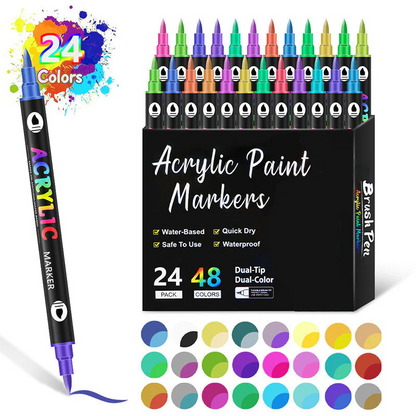 🌈Hot Sale Deals🖌️Dual Tip Acrylic Paint Pen Marker✨🎨