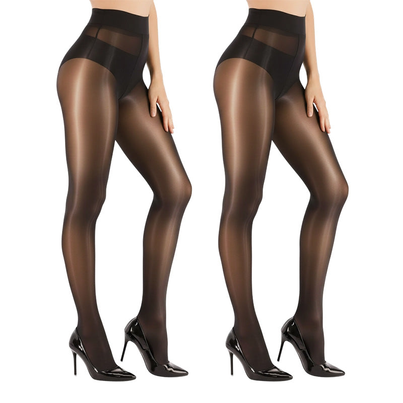 💖 Everyday Comfort | Women's High-Waisted Sheer Shiny Tights – Buy 1 Get 1 Free
