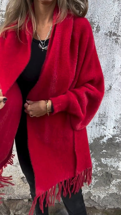 🍂Autumn/Special Offer🍂Women's Long Sleeve Casual Tassel Shawl Coat