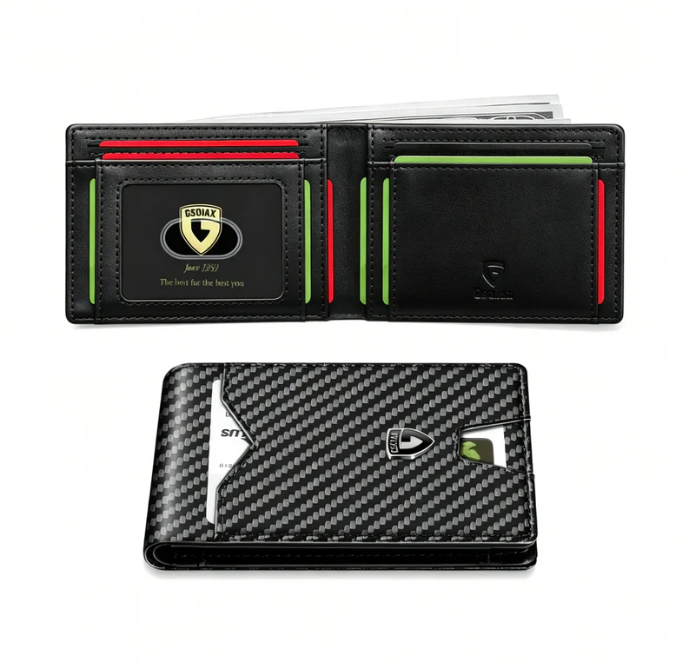🔥Limited-Time Discount!!🔥RFID-Blocking Leather and Carbon Fiber Credit Card Holder