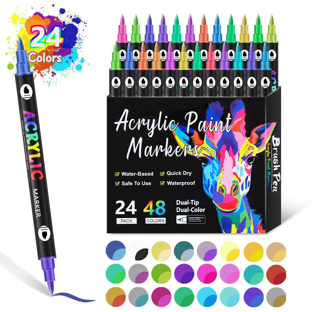 🌈Hot Sale Deals🖌️Dual Tip Acrylic Paint Pen Marker✨🎨