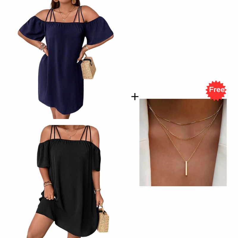 🔥HOT SALE 49% OFF!👗 Women's Elegant Solid Color Mini Dress