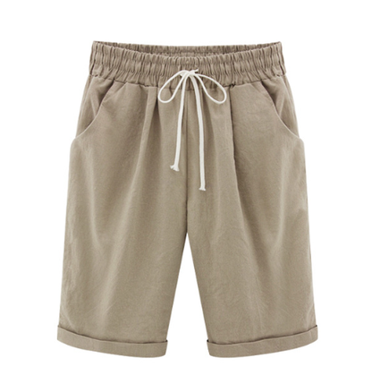 🔥Summer Hot Sales - 50% OFF🔥Plus Size Solid Color Elastic Waist Loose Cropped Shorts