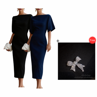 ⌛Limited-Time Offer-Women Elegant Boat Neck Flutter Sleeve Dress
