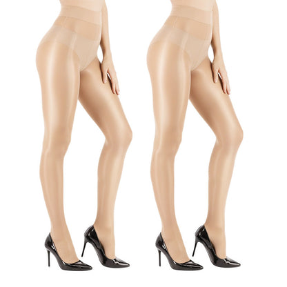 💖 Everyday Comfort | Women's High-Waisted Sheer Shiny Tights – Buy 1 Get 1 Free
